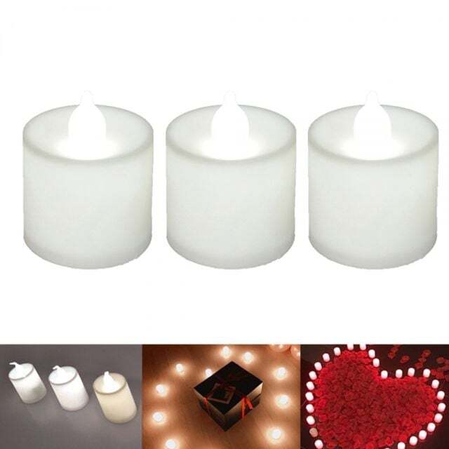 스러플 에이치플러스몰 해피파티 캔들 LED 원형 양초 화이트 (3개입) (건전지