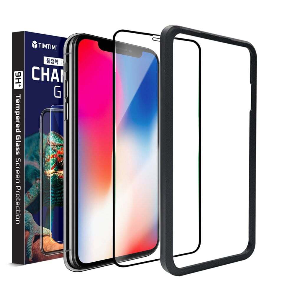 미르본코리아 오너클랜 팀팀 아이폰 13 풀커버 강화유리 보호필름 2매