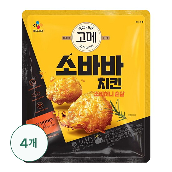 [고메][CJ]고메 소바바 소이허니 순살 240g 4봉