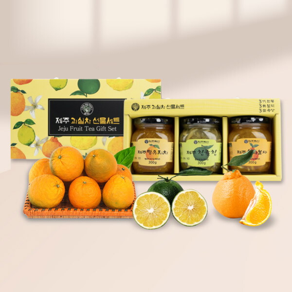 지투지샵 제주 과실차세트 6호 각300g 한라봉차+뎅유지차+청귤차