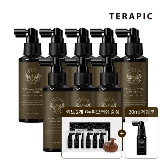 [방송에서만 총 15통!][패밀리구성] 김남주의 헤어토닉 대용량 8통 + 중용량 7통(무료체험분 1통 포함) + 두피브러쉬