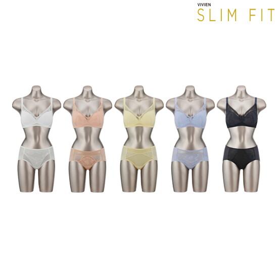 [비비안 슬림핏]비비안 SLIMFIT 레이스 브라팬티 5세트(C)