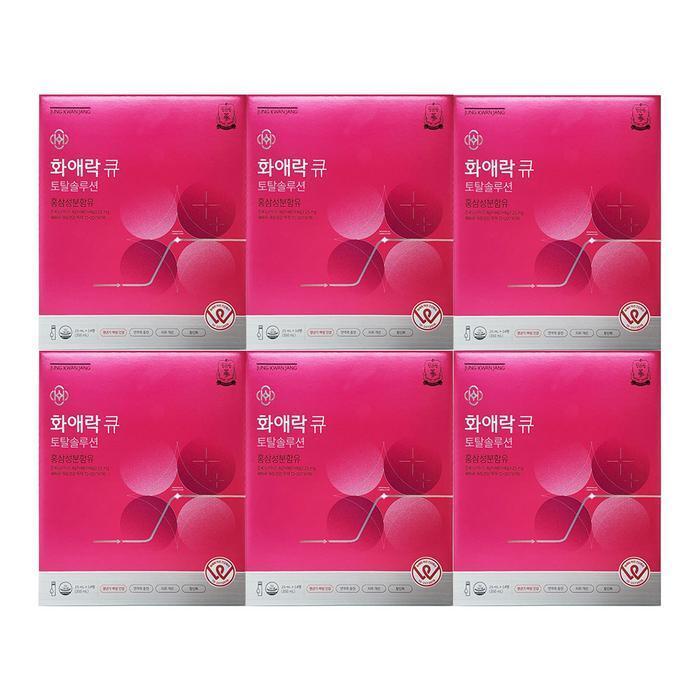 (주)한국인삼공사 / 소재지:대전광역시 대덕구 벚꽃길 71 셀러허브 식품 정관장 화애락 큐 토탈솔루션 25ml x 14개입 면역증가 6개 Ss