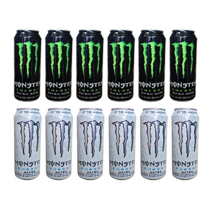 코카콜라 [코카콜라]무료배송 몬스터 에너지음료 오리지날(그린) 울트라(흰색) 반반 500ml 12개 (43378683)