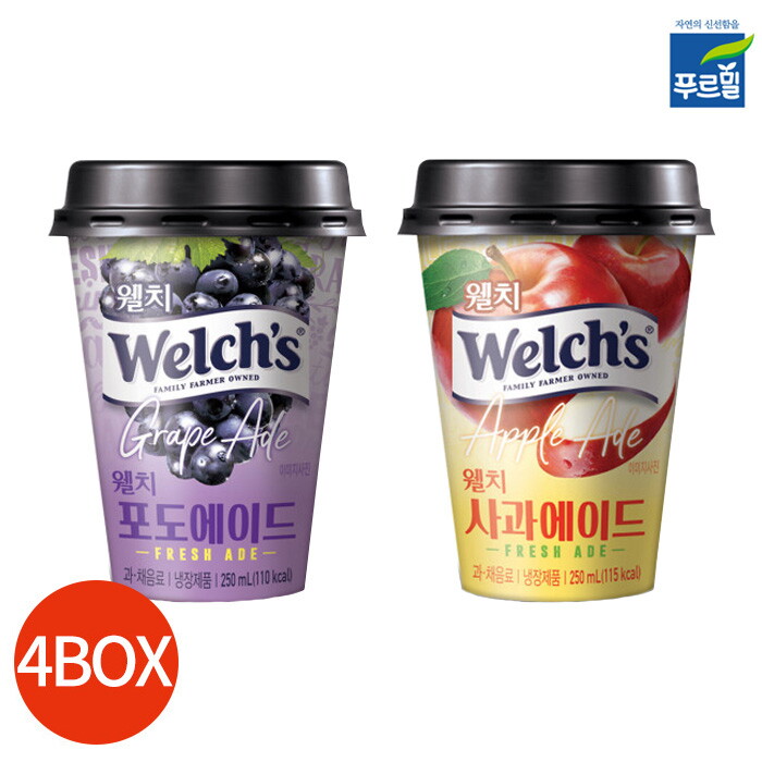 기타브랜드 푸르밀 웰치스 포도 사과 250ml x 10개 4박스 묶음 (각각 2박스)