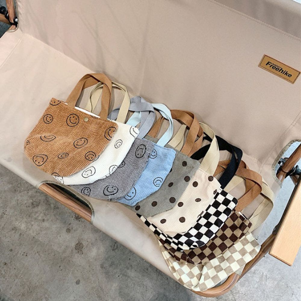 지오벤처스 여성가방 스마일백 가벼운가방 골덴 토트백