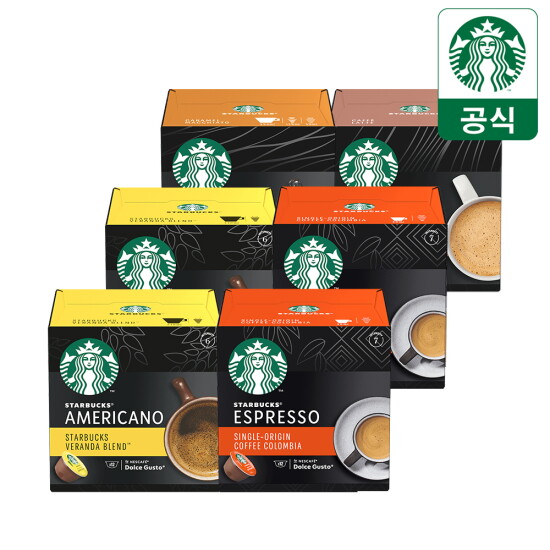 [스타벅스]돌체구스토 캡슐커피 4종 (베란다2 + 콜롬비아2 + 카라멜1 +카페라떼1)