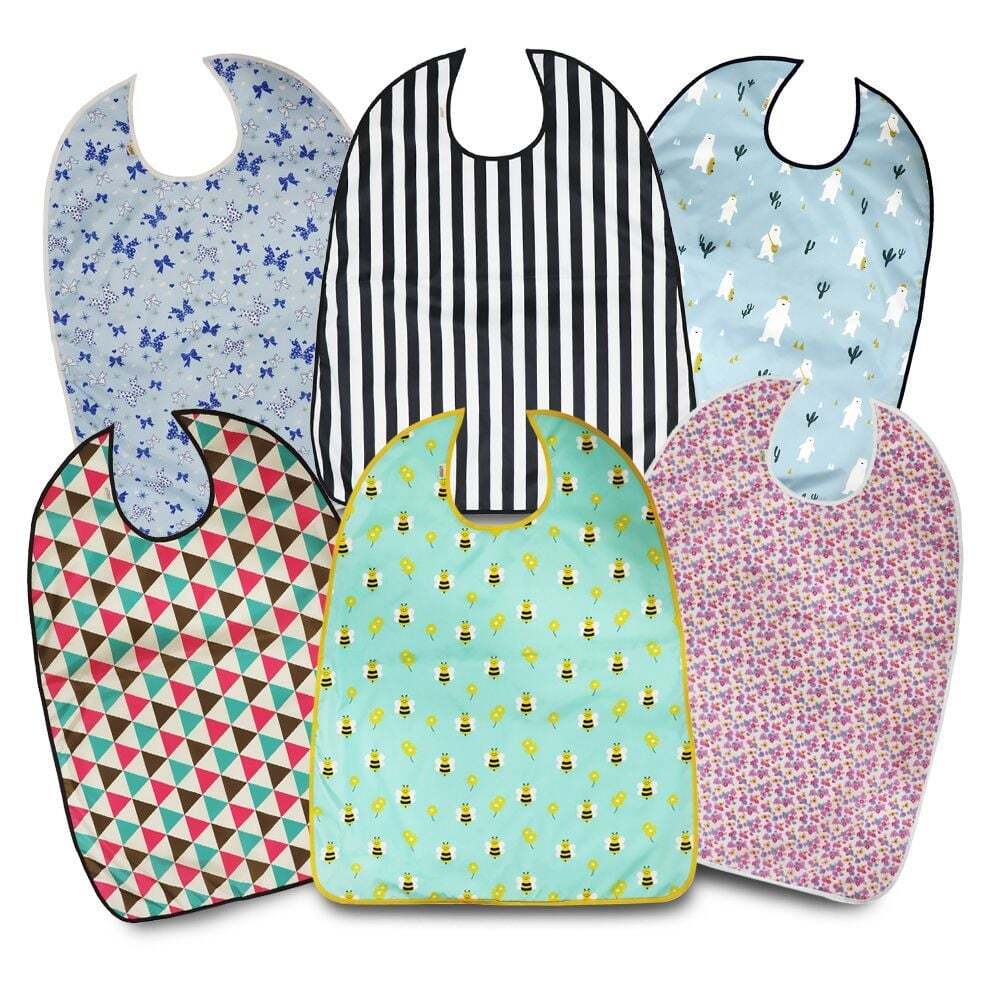 지오벤처스 성인리본형 노인 병원 더해피 턱받이 간병 방수턱받이