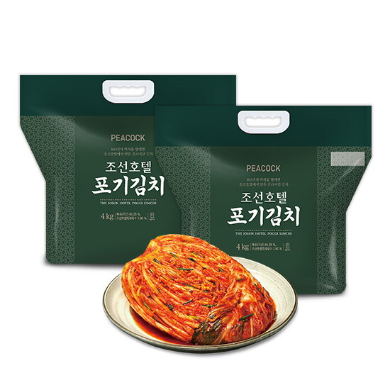[신세계푸드(SHINSEGAE FOOD)][피코크] 조선호텔 포기김치 4kg X 2팩 (총 8kg)