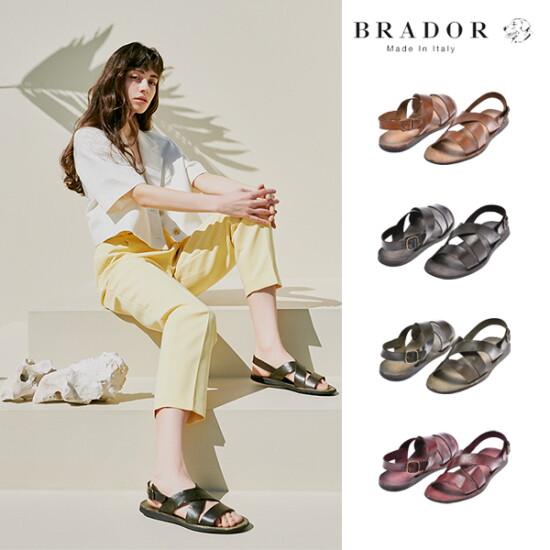 [브라도르][MADE IN ITALY] X자 스트랩 샌들