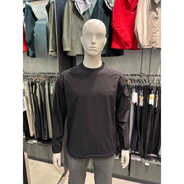 (주)마리오(API) 마운티아 [하프클럽/마운티아]MARIO25년 F/W 남성 겨울 우븐 스판 토벤라운드티셔츠 1 1MQTSFU006-BK