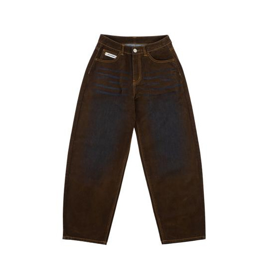 [피플오브더월드]○25FW NEW 스웨이드 데님 배럴 팬츠