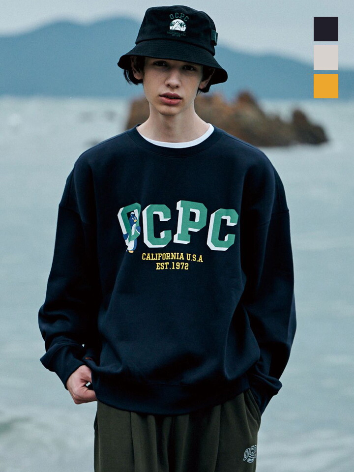 원더플레이스 [원더플레이스][오션퍼시픽(OCEAN PACIFIC)] 맨 OCPC 펭귄 오버사이즈 기모 스웨트 셔츠