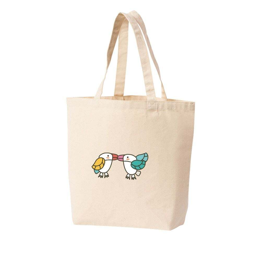 지오벤처스 에코백 토트백 커플새 사랑 입맞춤 키스 KISS LOVE BIRDS 그림 다양한 사이즈