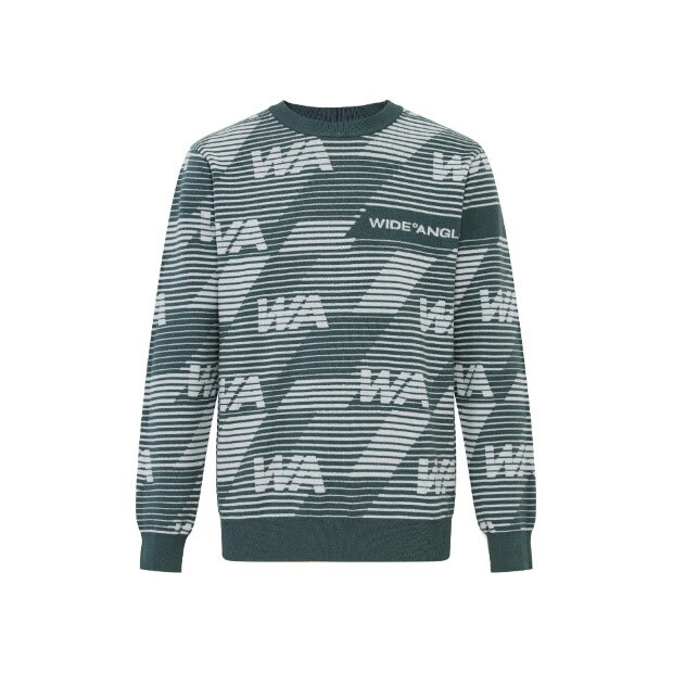 와이드앵글 와이드앵글골프긴팔 KQJ WMU25K31K3 남성 TO 올오버 레터링 패턴 라운드 스웨터 M (Olive)