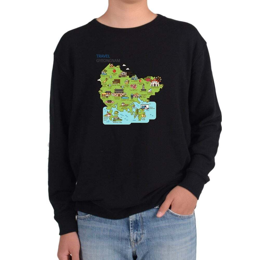 지오벤처스 기모맨투맨 경남 여행지도 TRAVEL MAP 관광 TOUR 여기그림 다양한 색상 사이즈
