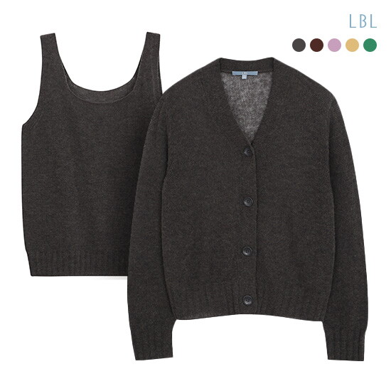 [LBL]●25FW 이태리 알파카울 블렌드 가디건+슬리브리스 SET