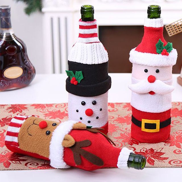 알티피아 산타클로스 와인병 니트 커버파우치 연말 파티 용품