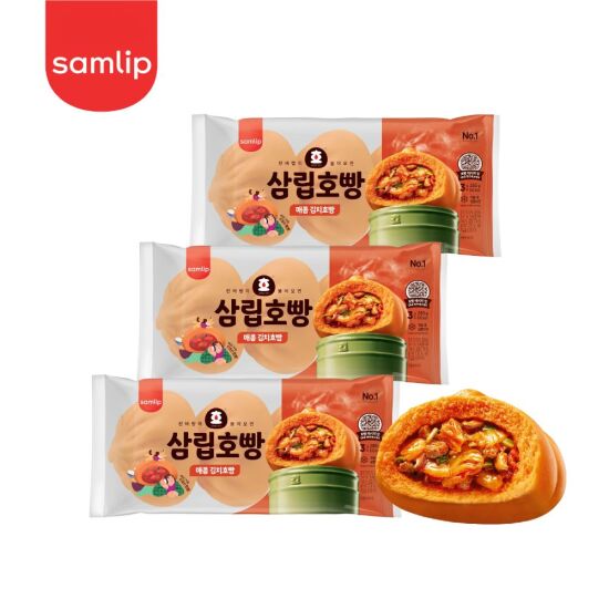 [삼립]삼립호빵 발효미종 매콤김치호빵 3입 3봉 (총9입)