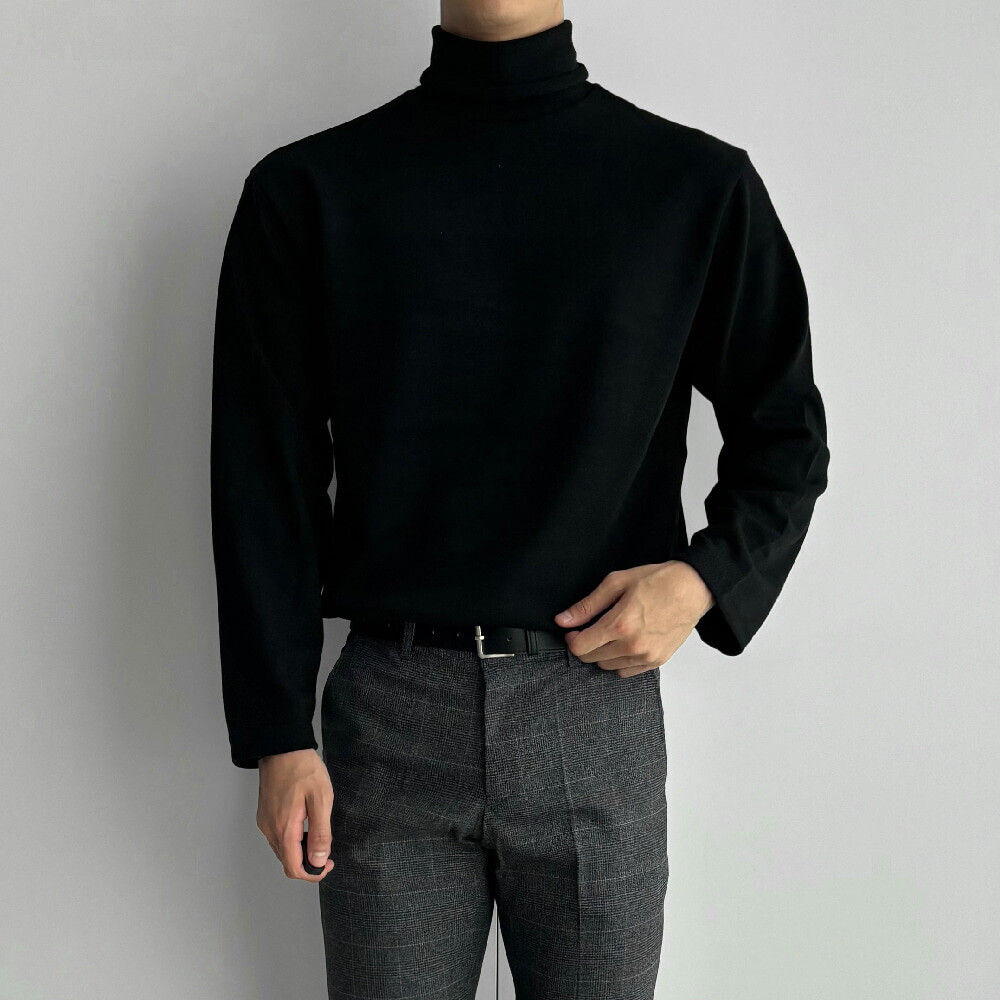 뉴메이드 뉴메이드 / 페스타 스판 목폴라 니트티셔츠 / 빅사이즈 2XL 3XL