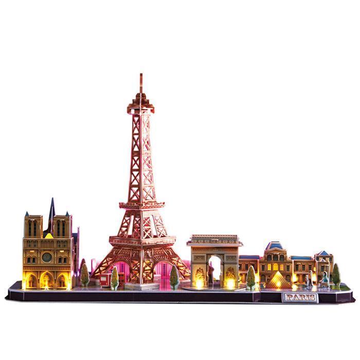 셀러허브 유아동 큐빅펀 퍼즐 (3D입체퍼즐) 시티라인 파리 LED (L525)