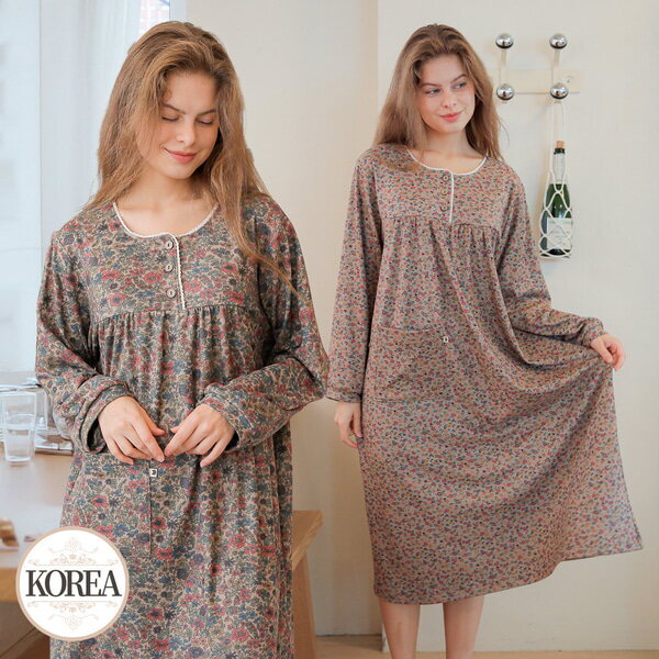 기타 [토토와모모]원피스 여성 홈웨어 잠옷 실내복 25F365-1 플로시에D