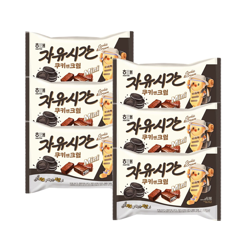 해태제과 해태 자유시간 쿠키앤크림 미니 400g x 6개 / 초코바