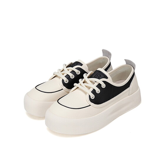 [바바라슈즈]바바라 소가죽 배색 여성스니커즈 3cm_BBH166