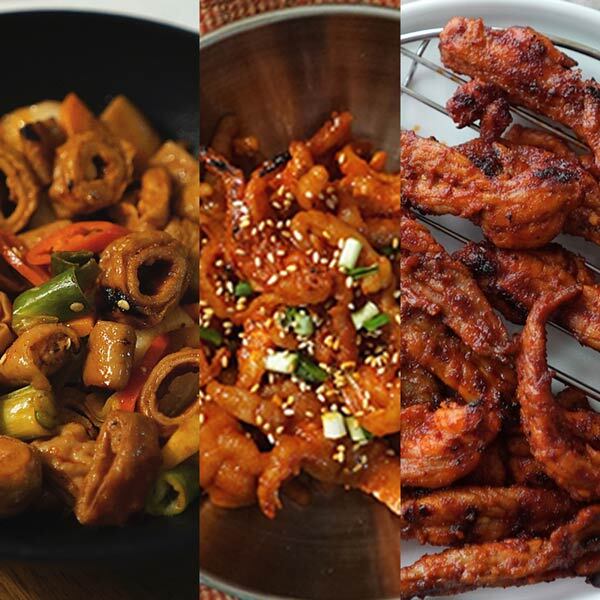 푸드맛남 수제 직화 무뼈 불닭발+불막창+닭목살구이 총 3팩