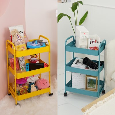 텐바이텐 [텐텐단독] 블루그린/옐로우 다빈치3단 수납무빙트롤리