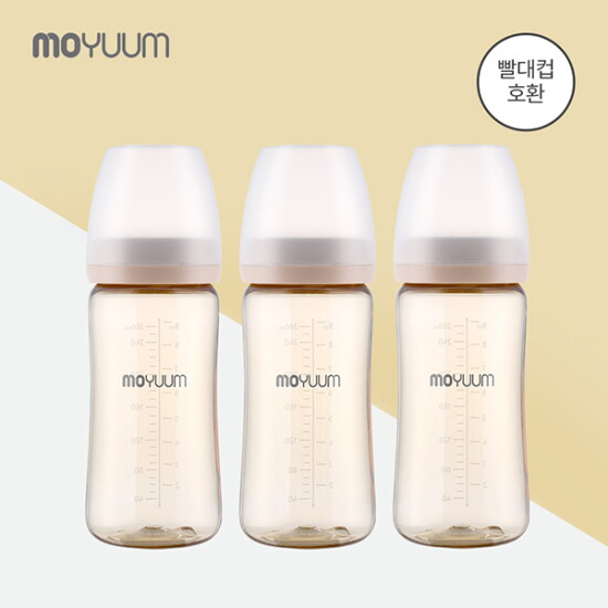 [모윰][모윰] 2세대 PPSU 노꼭지 올인원 젖병 270ml 트리플팩 (빨대컵 호환)