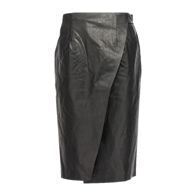 KASSL EDITIONS 카슬 에디션스 카슬 에디션스 오일 코팅 캔버스 랩 스커트 R2910 0001