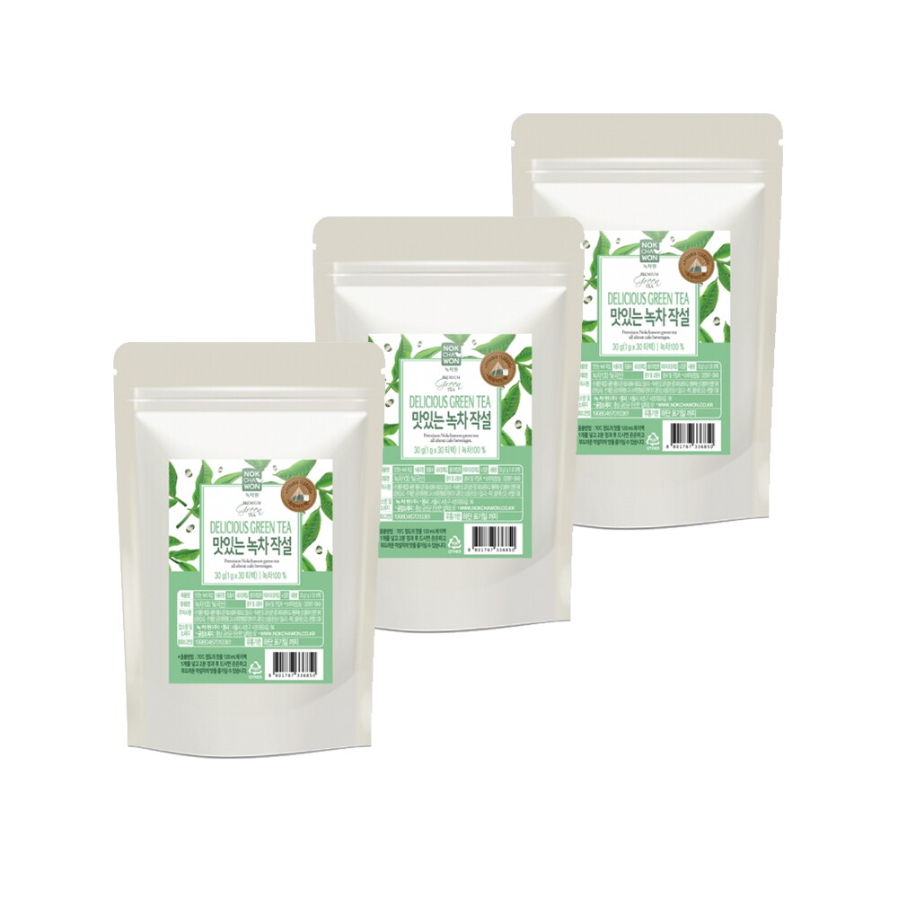 녹차원 [녹차원] 맛있는녹차작설 30티백 x 3팩 (삼각피라미드티백 알뜰팩)