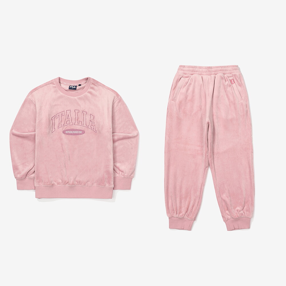 휠라 휠라 키즈 벨로아 맨투맨 팬츠 상하 세트 FK2FSF4201X IPK