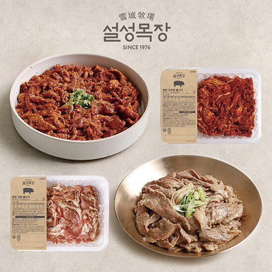 [설성목장]한돈 간장 불고기 300g x 2팩, 고추장 불고기 300g x 2팩 (총 4팩, 1.2kg)