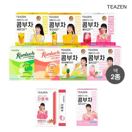 [티젠]티젠 콤부차 30스틱X2박스+피치10+자몽쏙10