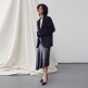 [리이][리이] ASYMMETRIC VEGAN LEATHER SKIRT BLACK
