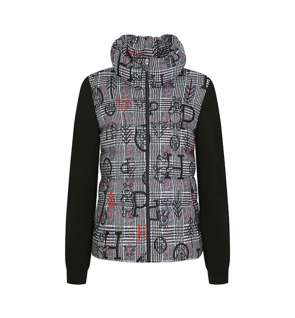 ㈜두리콜렉션 디즈니골프 [디즈니골프]디즈니골프 여성 골프 프린팅 체크 니트 소매 바람막이 점퍼 DJ4LWJ031