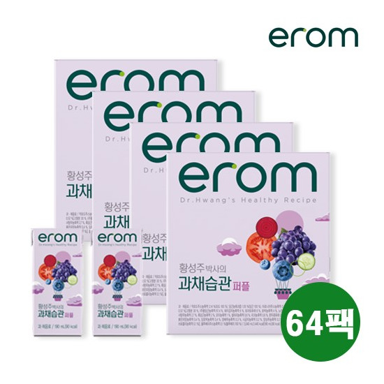 [이롬]이롬 황성주박사의 과채습관 퍼플 64팩(190ml*16팩*4박스)