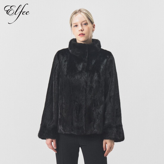 [엘페]○24FW 풀스킨 휘메일 밍크 자켓_블랙_EJ12