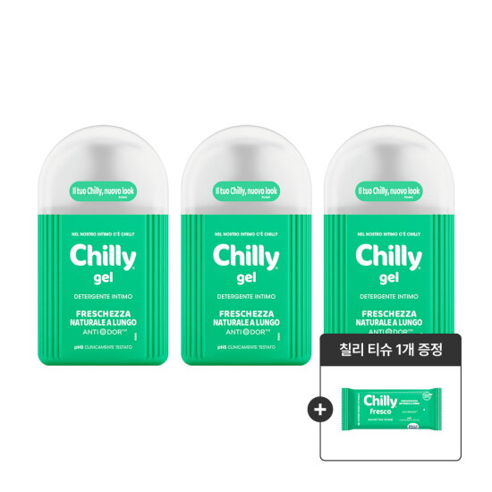 [칠리]칠리 Chilly 여성청결제 젤 200ml, 3개(+티슈증정)