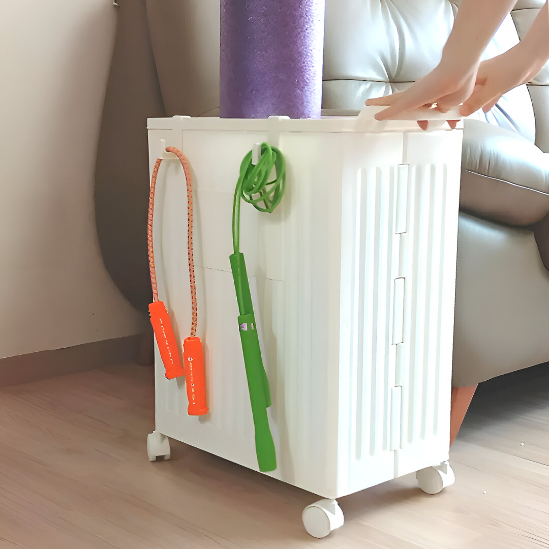 방콕연구소 요가매트정리함 운동기구정리함 폼롤러보관함 홈트 수납함 (뚜껑형)