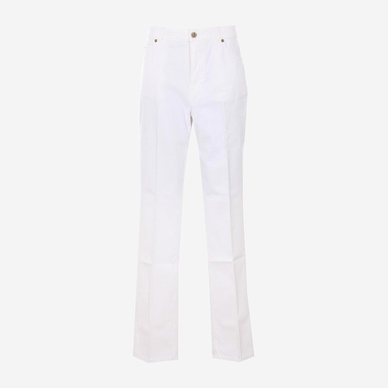 BALMAIN 발망 발망 패치 로고 테일러드 진 MI070DG140FC WHITE