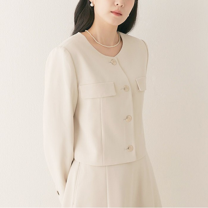 로엠(비노출) [로엠] 칼라리스 크롭 자켓 (RMJKE12RT2-T)