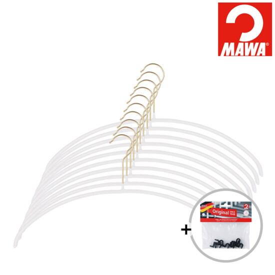 [마와][MAWA]독일 마와 B 옷걸이 이코노믹 니트스웨터용 40cm 화이트 10개입 [연결고리사은품증정]