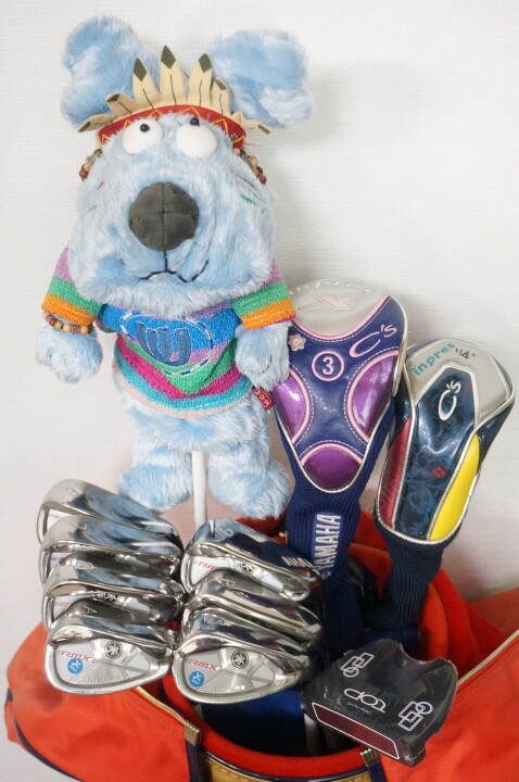 야마하 중고 여성 야하마 페미나 드라이버 RMX 아이언 조합 풀세트 까스텔바작 캐디백 포함