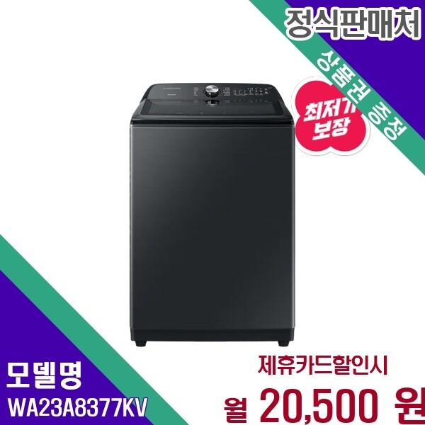 삼성전자 삼성전자 삼성 그랑데 통버블 23kg 세탁 WA23A8377KV 60개월 33500