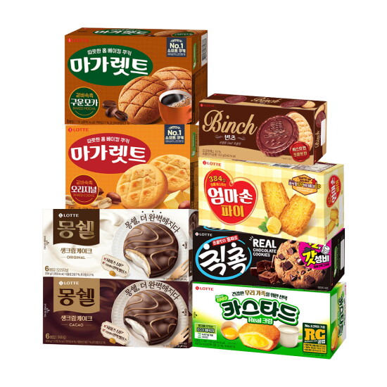 [롯데웰푸드]몽쉘 마가렛트 빈츠 칙촉 카스타드 6곽 골라담기