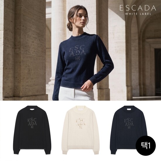[상시가 199,000원] ESCADA 26FW 여성 쥬얼 로고 니트 1종
