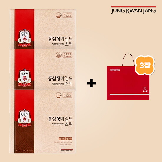 [정관장][정관장] 홍삼정 마일드스틱 (10ml x 30포) 3박스 + 쇼핑백 3개